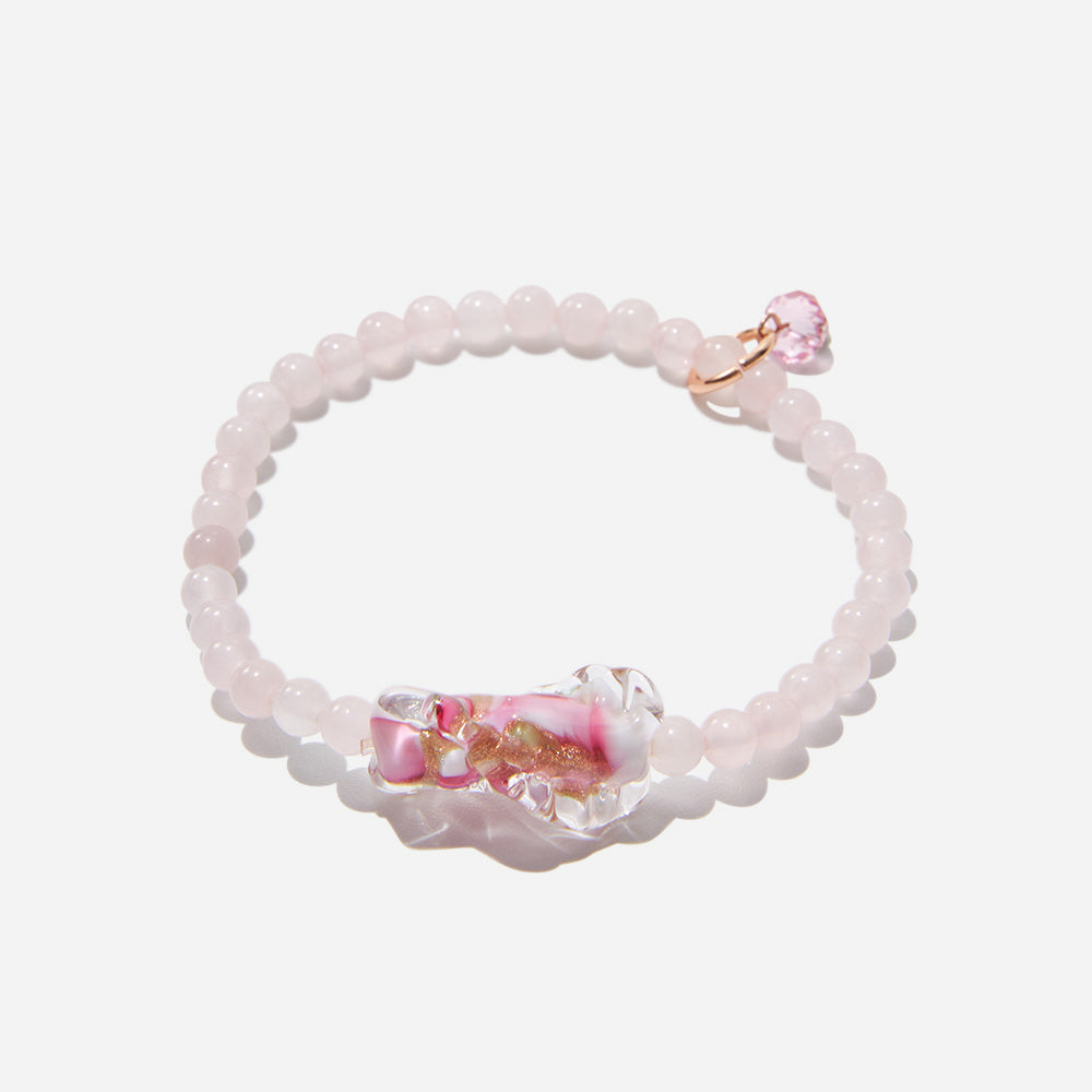Handmade Czech Crystal Beads Bracelet - Rosy Mint Delight Bracelet
