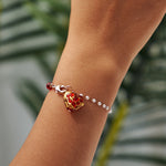 Load image into Gallery viewer, Passion&#39;s Golden Heart Bracelet Czech Glass Beads Swarovski Crystals
