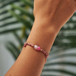 Load image into Gallery viewer, Rosy Ribbon Bracelet Czech Glass Beads Swarovski Crystals
