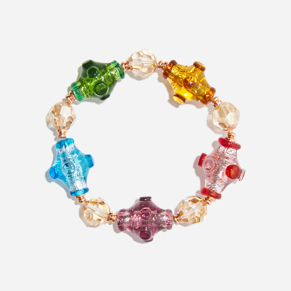 Handmade Czech Crystal Beads Bracelet - Kaleidoscope Crystal Charm