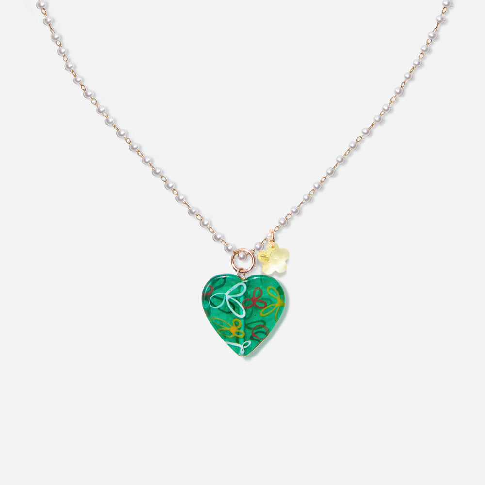 Handmade Czech Crystal Necklace - Emerald Essence