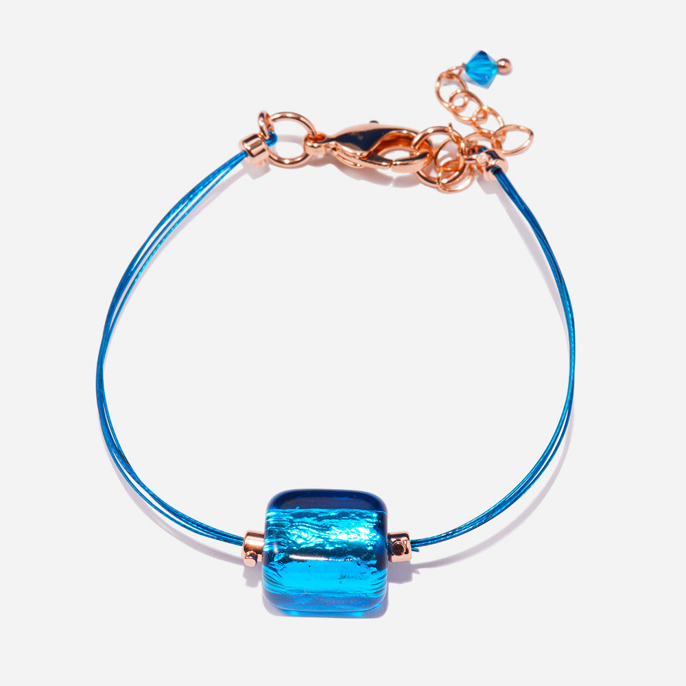 Handmade Czech Crystal Beads Bracelet - Azure Radiance Bracelet