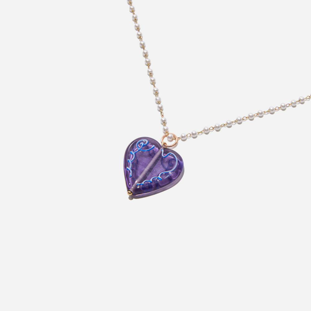 Handmade Czech Crystal Purple Necklace - Lavender Serenade