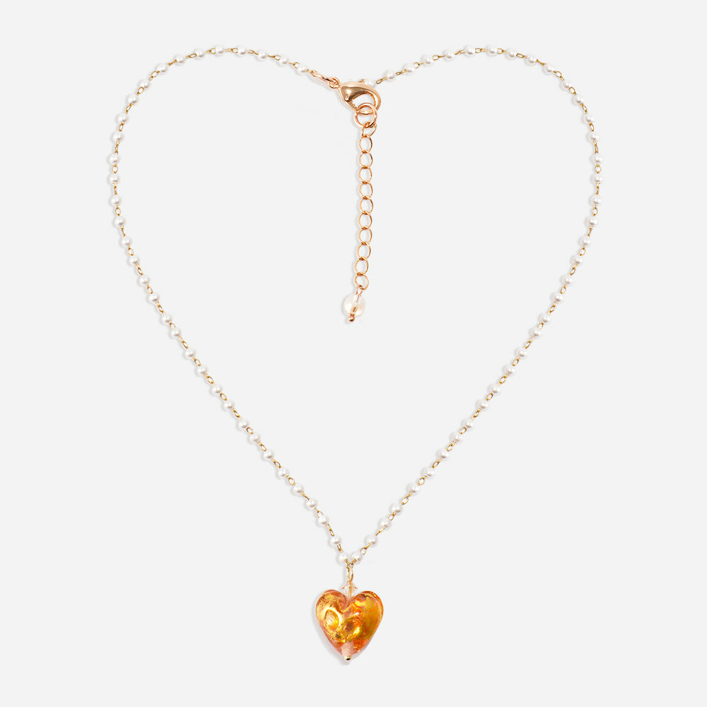 Heartstrings Necklace Necklace Czech Glass Beads Swarovski