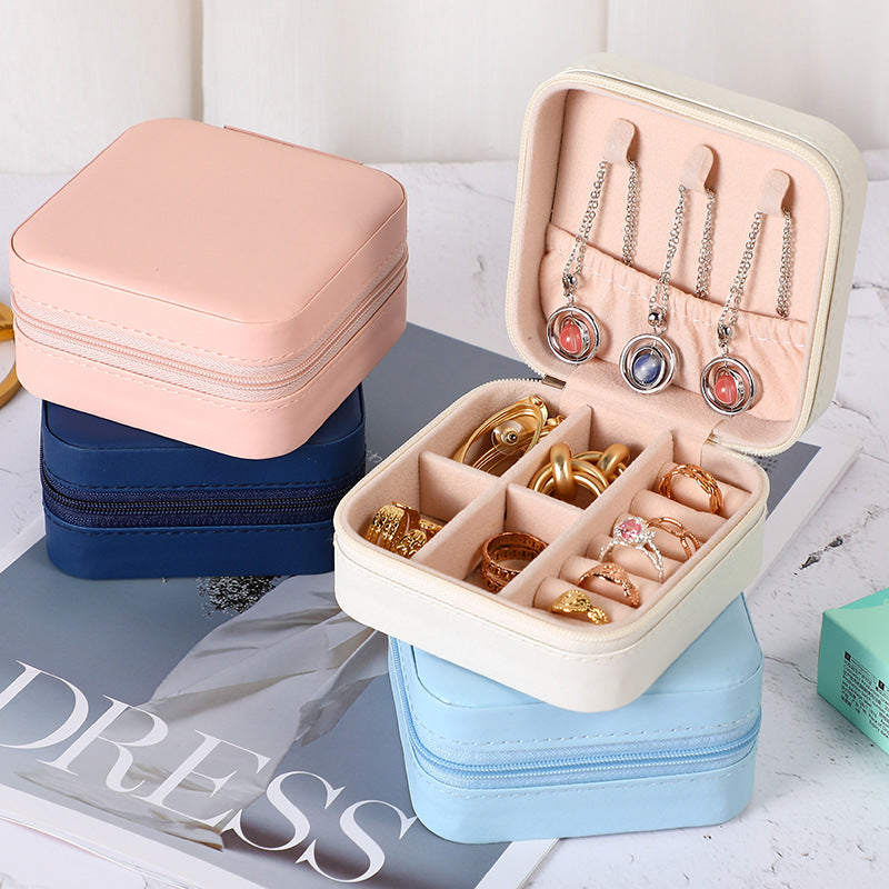 Bridesmaid Gifts Jewelry Box, Personalized Custom Proposal Small Portable Travel Case, Mini Jewellery Organizer Storage Earrings Rings Necklaces for Women Girls