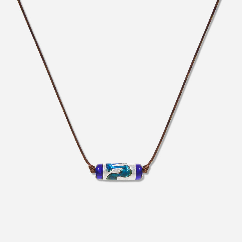 Handmade Czech Glass Crystal Beads Necklace - Azure Enigma
