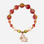 Load image into Gallery viewer, Garnet Glow Bracelet Czech Glass Beads Swarovski Crystals
