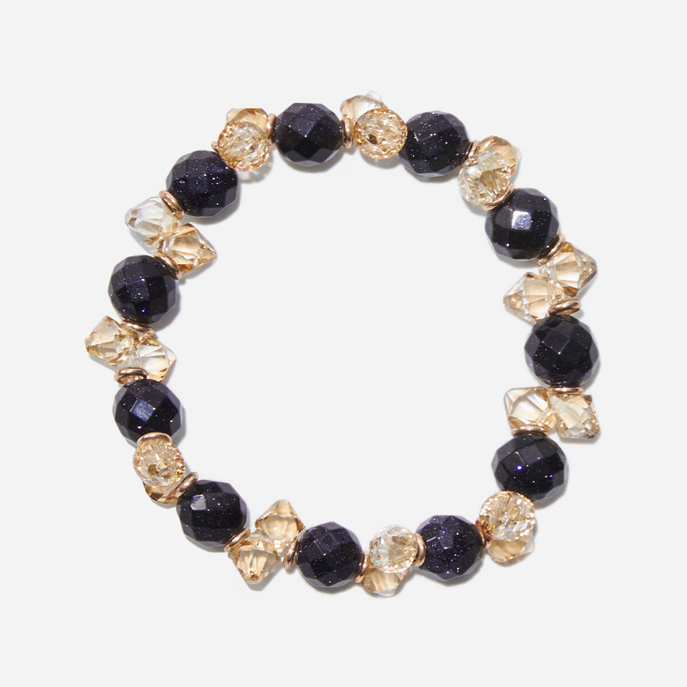 Starry Twilight Bracelet Czech Glass Beads Swarovski Crystals