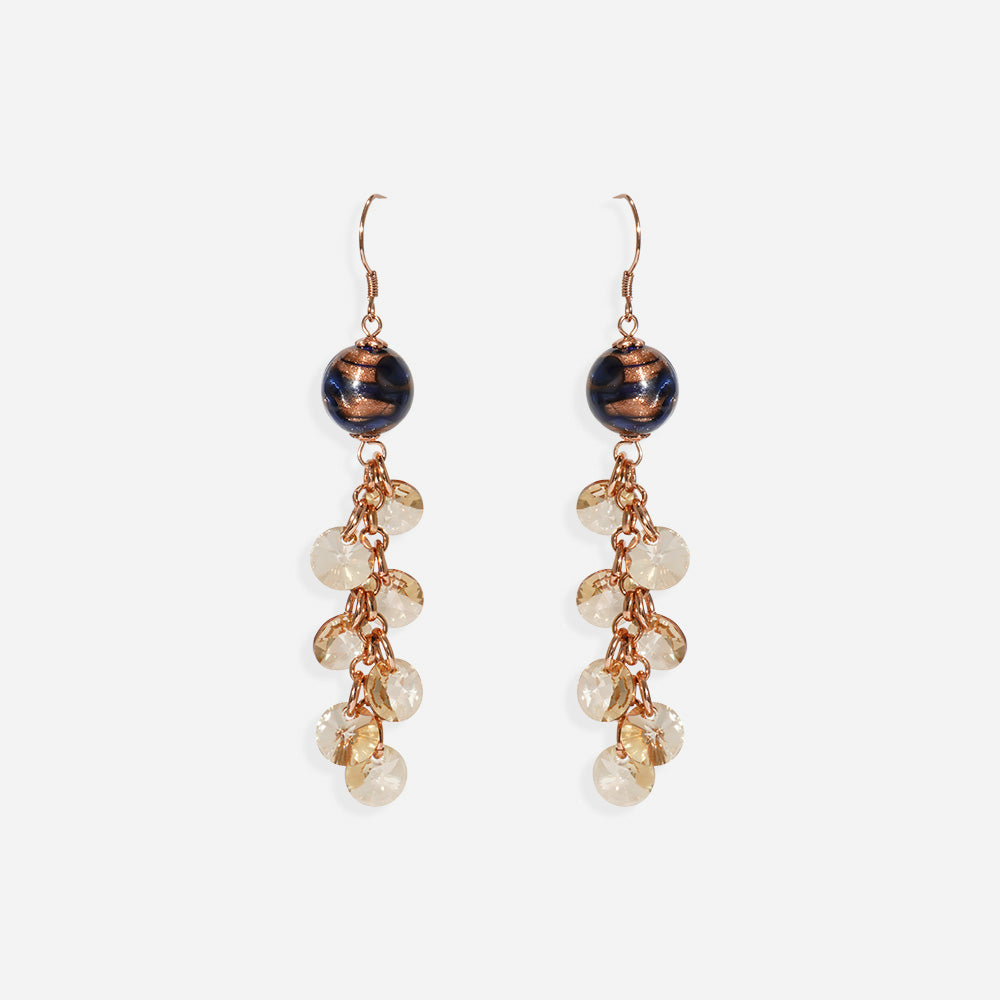 Handmade Czech Crystal Earrings - Sapphire Serenade Earrings