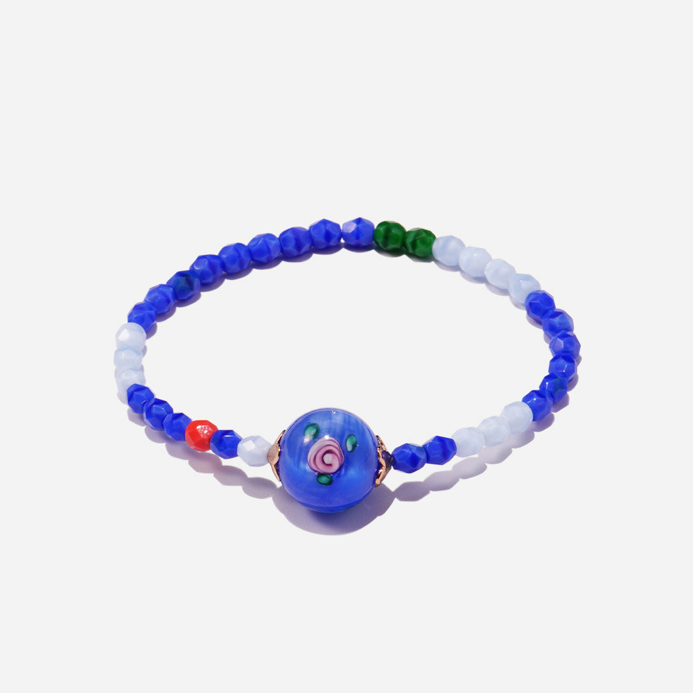 Handmade Czech Crystal Beads Bracelet - Azure Harmony Bracelet