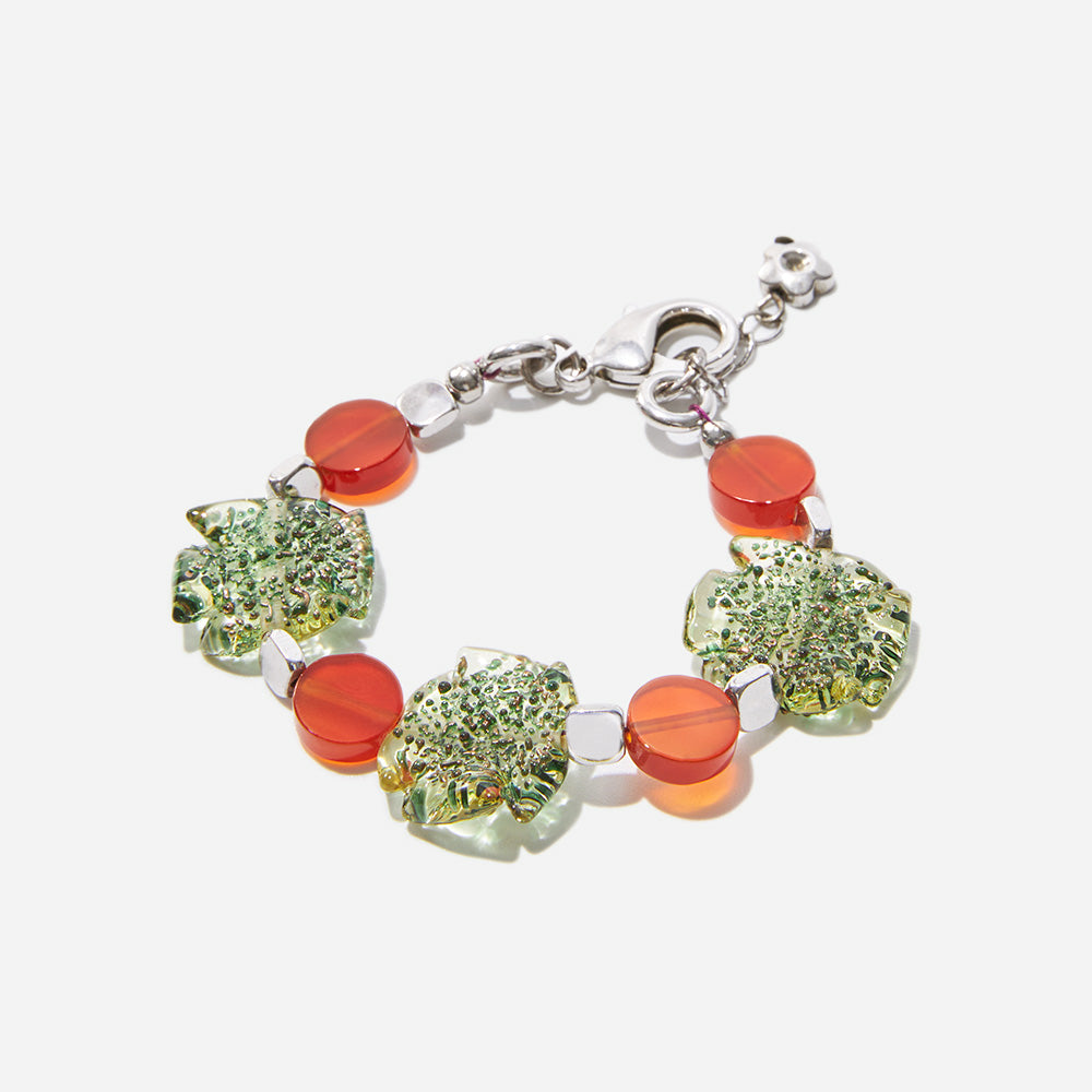 Verdant Whimsy Bracelet Czech Glass Beads Swarovski Crystals