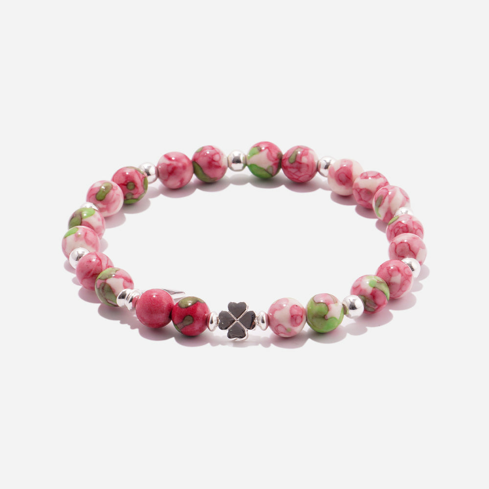 Blush Blossom Bracelet Czech Glass Beads Swarovski Crystals