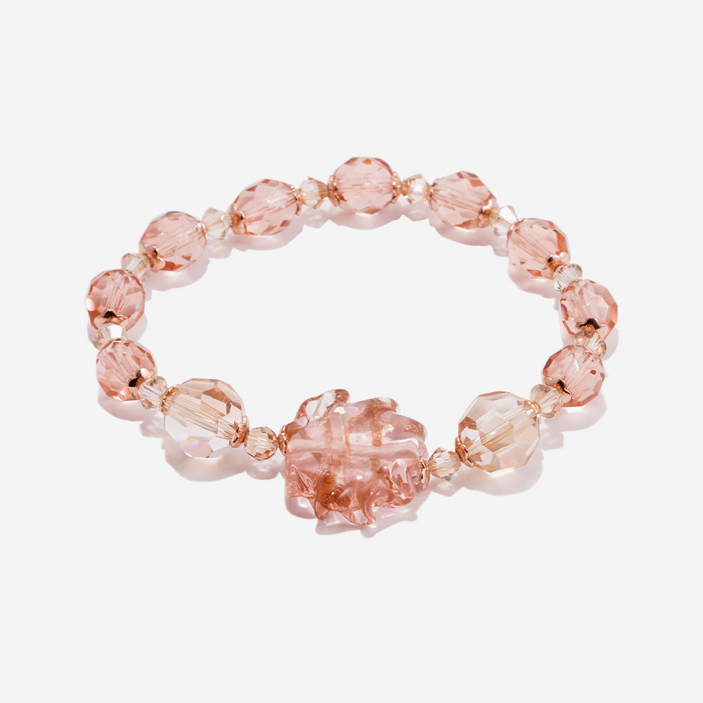 Pink Dream Bracelet Czech Glass Beads Swarovski Crystals