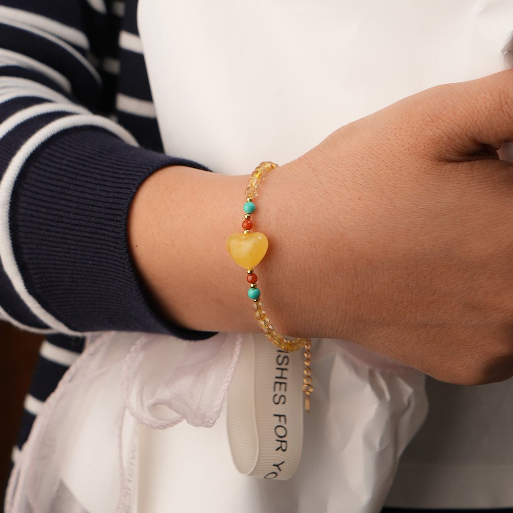 Golden Sunlight Bracelet Czech Glass Beads Swarovski Crystals