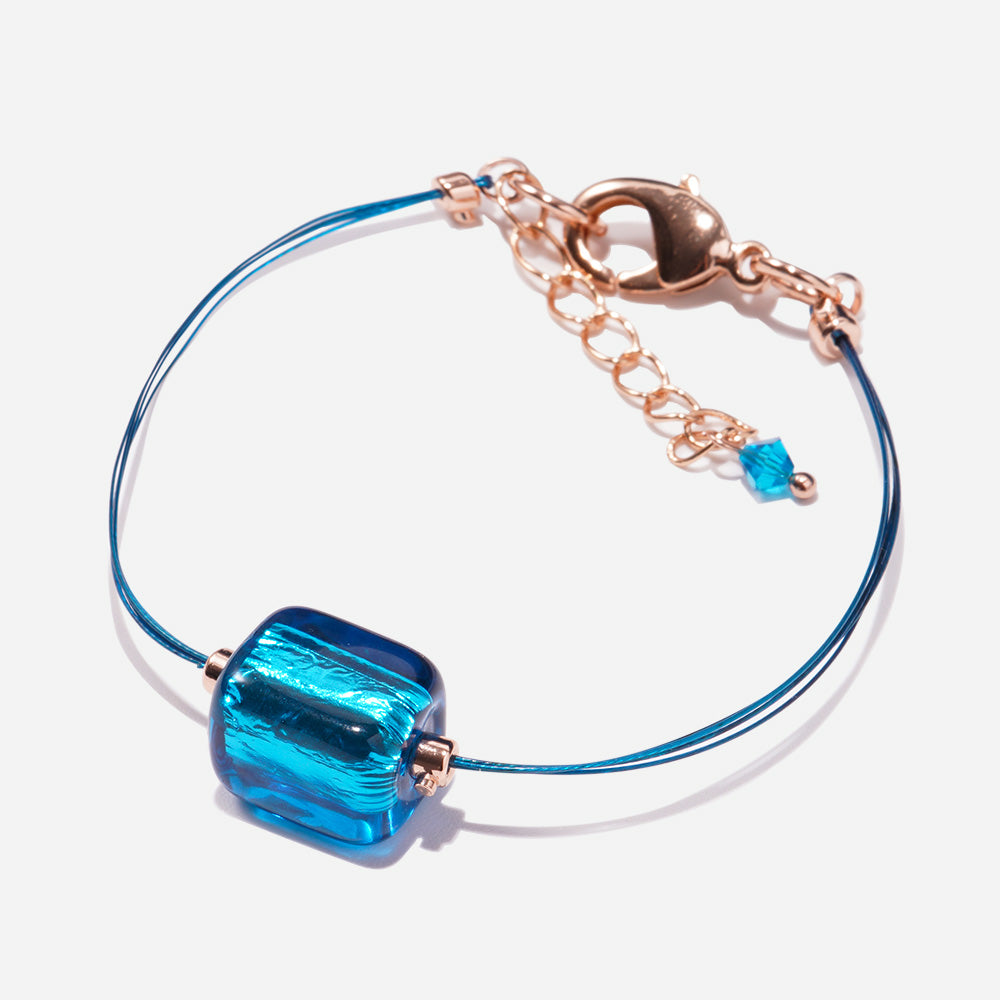 Handmade Czech Crystal Beads Bracelet - Azure Radiance Bracelet