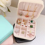 Load image into Gallery viewer, Bridesmaid Gifts Jewelry Box, Personalized Custom Proposal Small Portable Travel Case, Mini Jewellery Organizer Storage Earrings Rings Necklaces for Women Girls