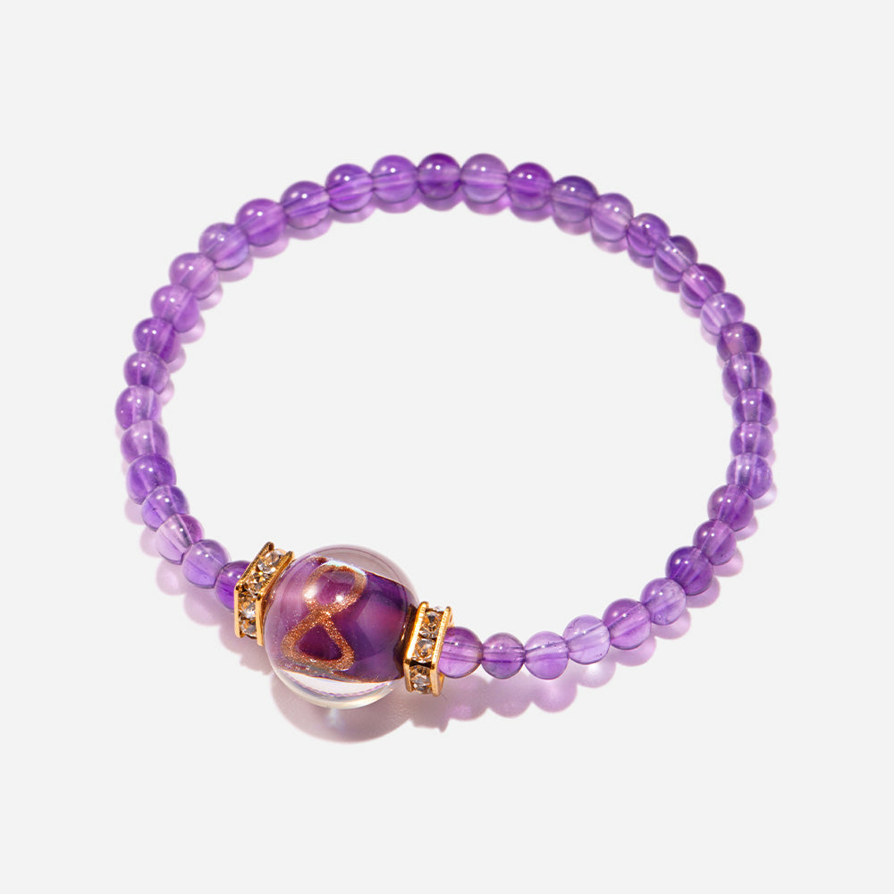 Amethyst Whispers Bracelet Czech Glass Beads Swarovski Crystals