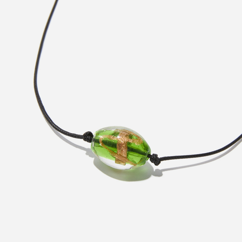 Handmade Czech Glass Crystal Beads Necklace - Verde Essence Weave