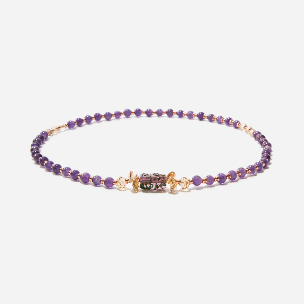 Plum Passion Bracelet Czech Glass Beads Swarovski Crystals