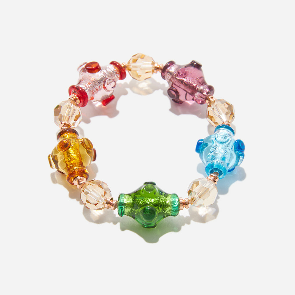 Handmade Czech Crystal Beads Bracelet - Kaleidoscope Crystal Charm