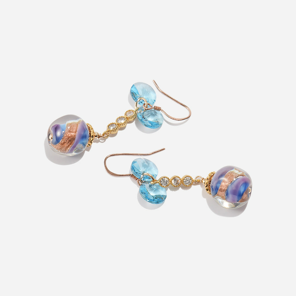 Handmade Czech Crystal Earrings - Azure Harmony