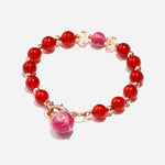 Load image into Gallery viewer, Cheery Trek Bracelet Czech Glass Beads Swarovski Crystals
