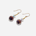 Load image into Gallery viewer, Plum Drop Earrings Czech Glass Beads Swarovski Crystals
