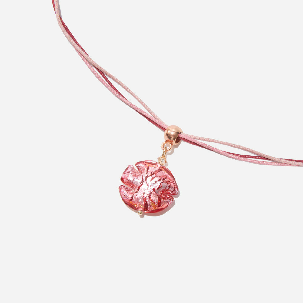 Handmade Czech Glass Crystal Beads Necklace - Rose Petal Serenade