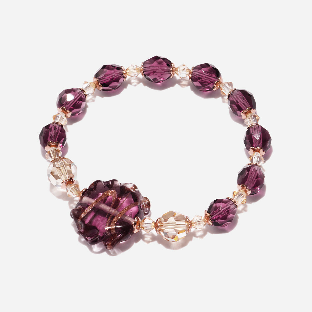 Amethyst Harmony Bracelet Czech Glass Beads Swarovski Crystals