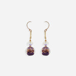 Load image into Gallery viewer, Plum Drop Earrings Czech Glass Beads Swarovski Crystals
