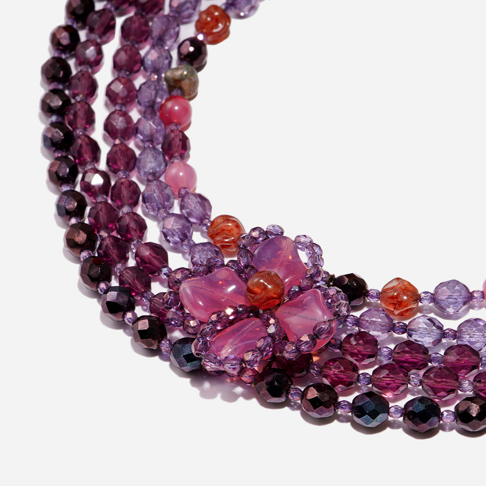 Purple Majesty Necklace Czech Glass Beads Swarovski Crystals