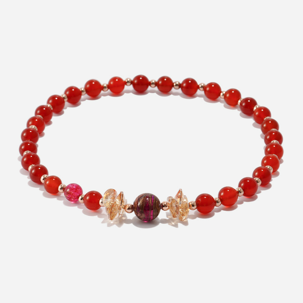 Handmade Czech Crystal Beads Long Chain - Crimson Royale Necklace
