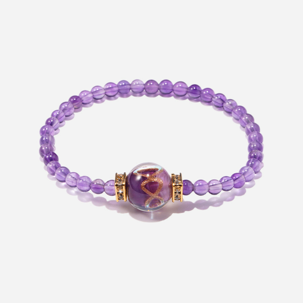 Amethyst Whispers Bracelet Czech Glass Beads Swarovski Crystals