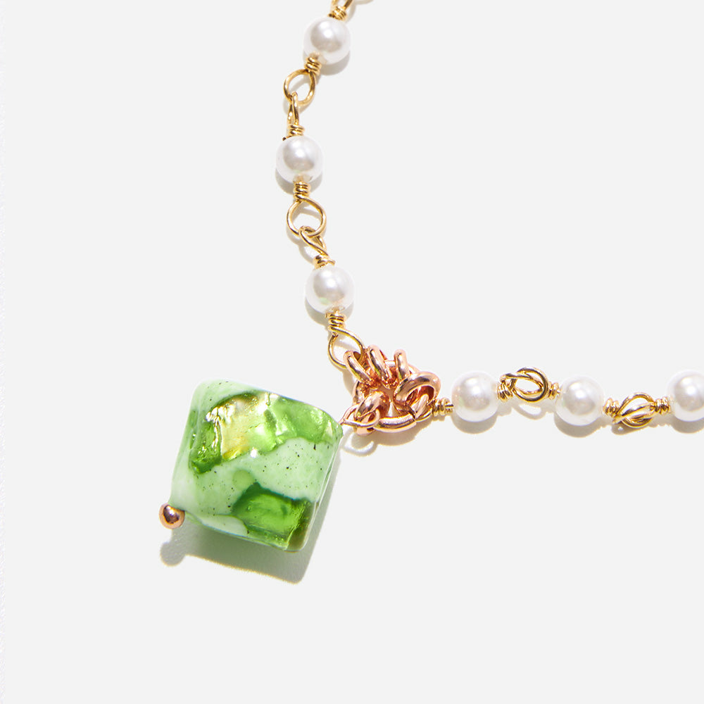 Handmade Czech Glass Beads Crystal Bracelets - Candy Mint Delight