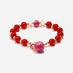 Load image into Gallery viewer, Cheery Trek Bracelet Czech Glass Beads Swarovski Crystals
