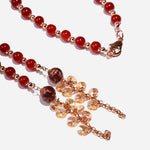 Load image into Gallery viewer, Handmade Czech Crystal Beads Long Chain - Crimson Elegance Sweater Chain