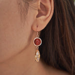 Load image into Gallery viewer, Handmade Charm Crystal and Red Natural Agate Earrings - Enchanted Fish Harmony Earrings