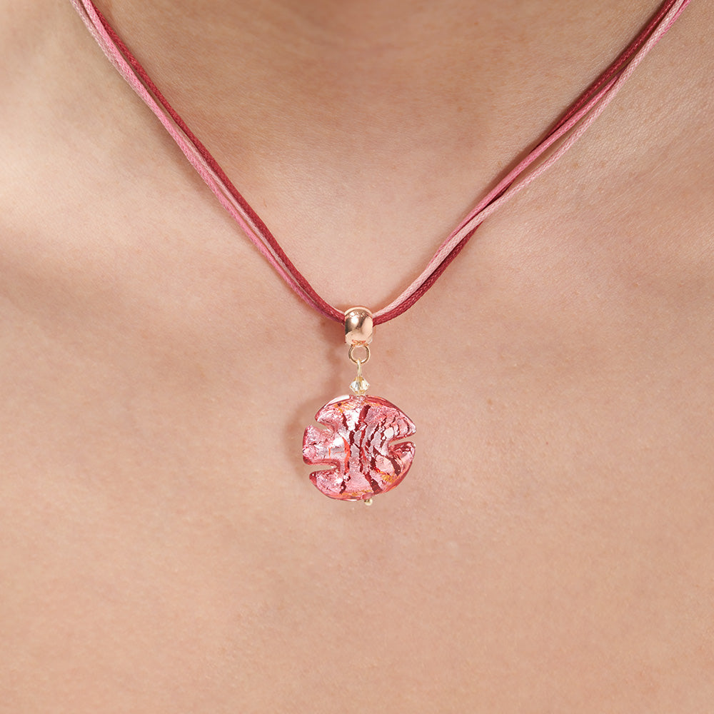 Handmade Czech Glass Crystal Beads Necklace - Rose Petal Serenade