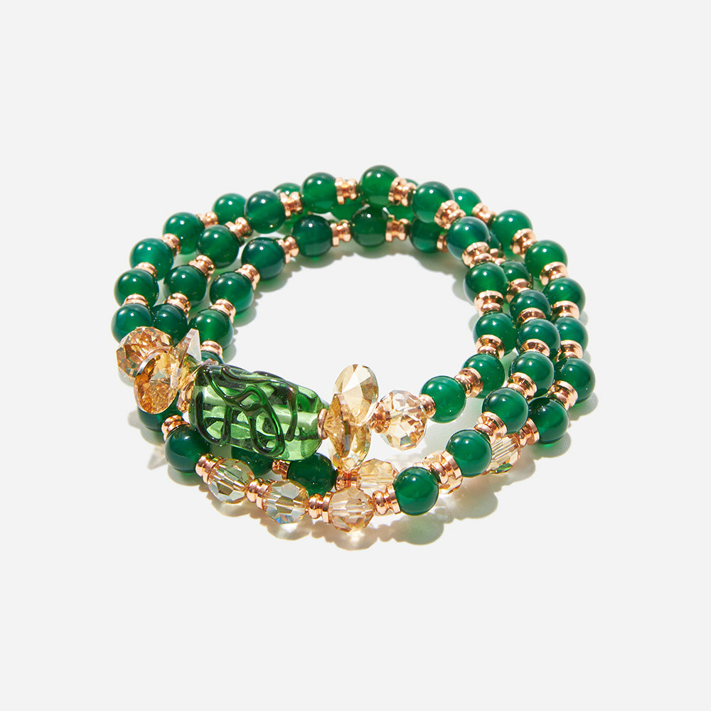 Handmade Czech Glass Beads Crystal - Enchanted Emerald Elegance