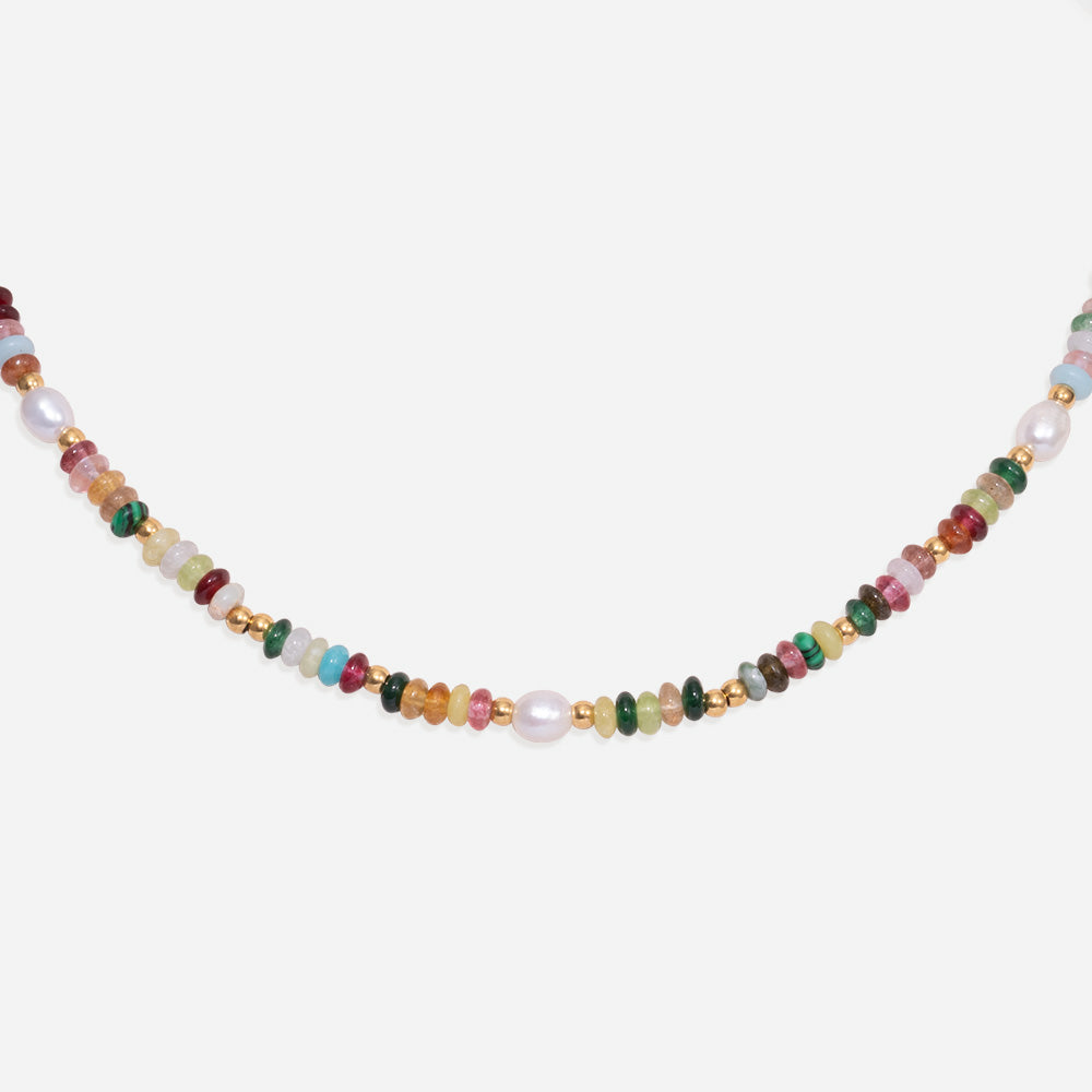 Rainbow Bliss Necklace Czech Glass Beads Swarovski Crystals