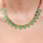 Load image into Gallery viewer, Handmade Czech Glass Crystal Beads Necklace - Verdant Melon Breeze