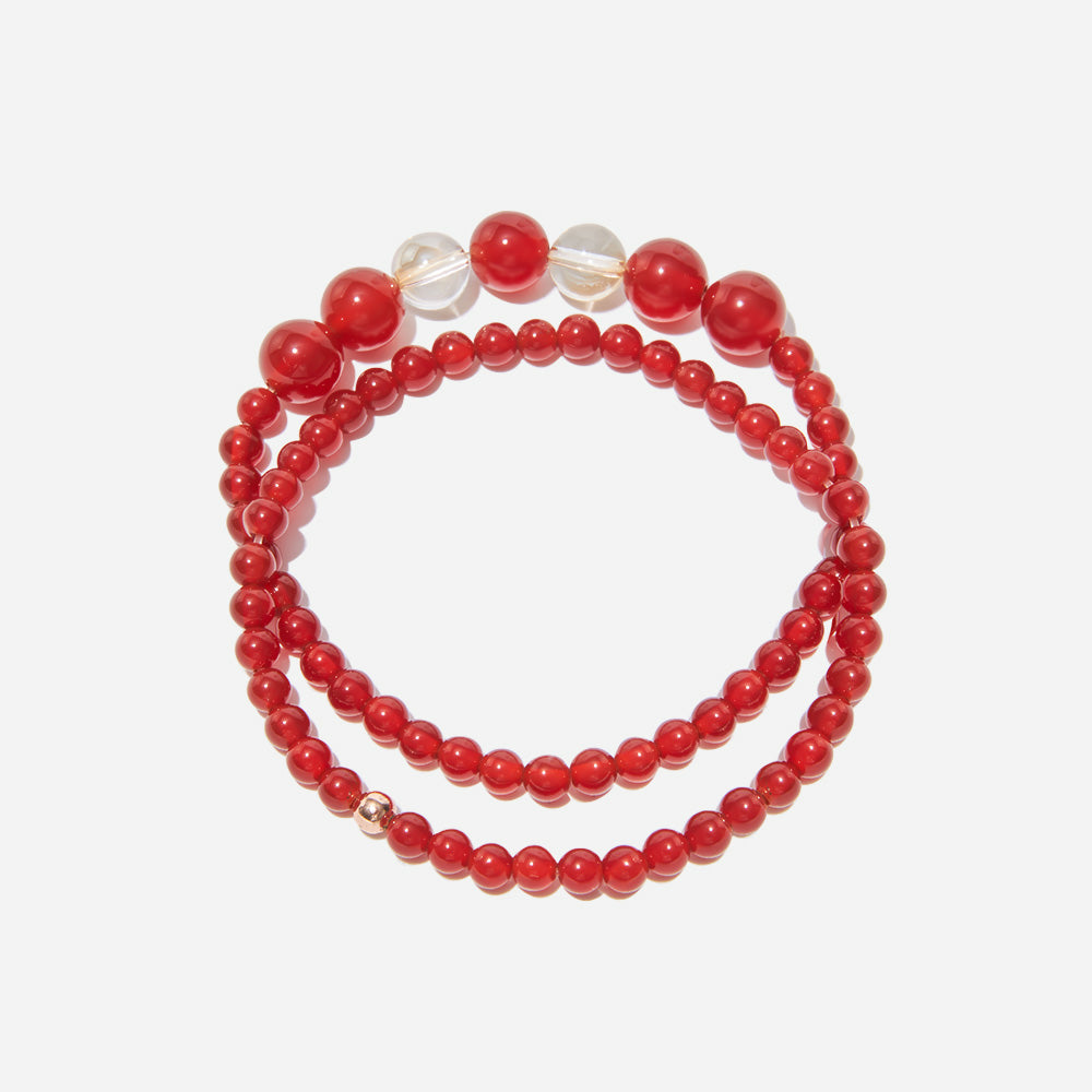 Handmade Red Onyx Stone Crystal Bracelet