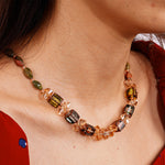 Load image into Gallery viewer, Handmade Czech Crystal Beads Necklace - Emerald Elysium