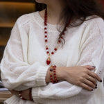 Load image into Gallery viewer, Handmade Czech Crystal Beads Long Chain - Crimson Royale Necklace
