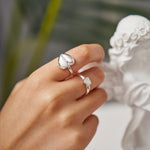 Load image into Gallery viewer, Handmade Silver Ring Graceful Radiance: Serene Heart