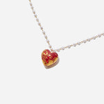 Load image into Gallery viewer, Handmade Czech Glass Beads Crystal Necklace - Passion&#39;s Golden Heart